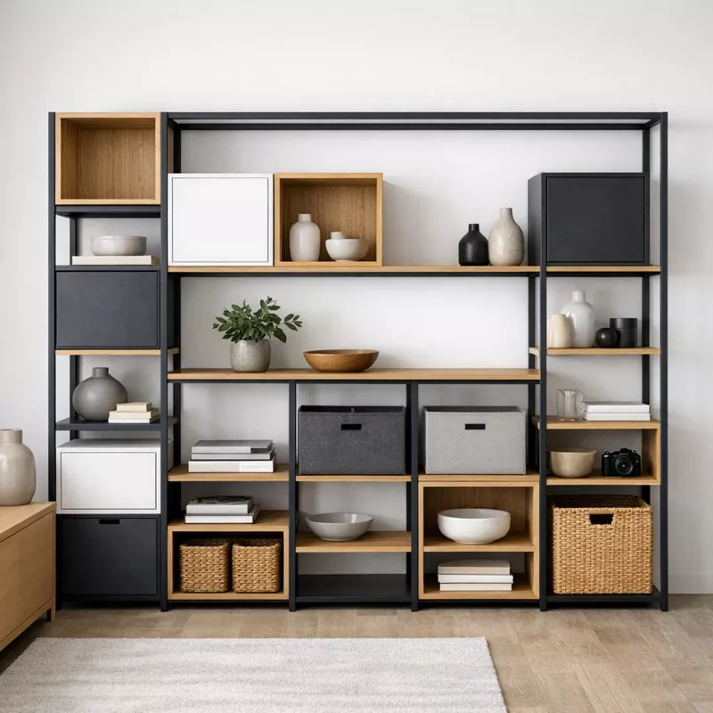 Гибкие системы хранения: модульные полки и передвижные тележки