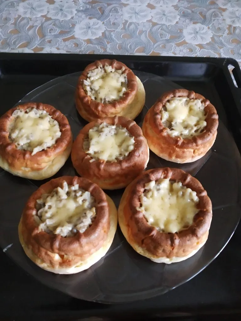Закусочные лукошки с грибами