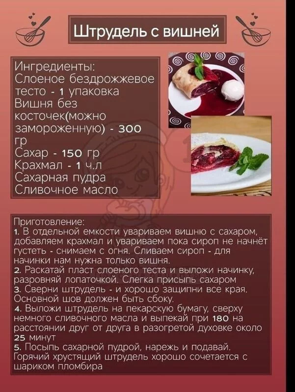 Кулинарная инфографика в рецептах