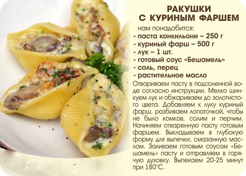 Кулинарная инфографика в рецептах