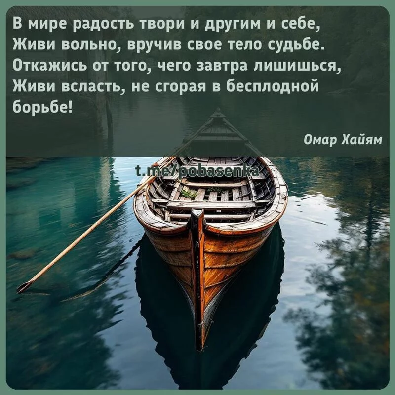 «В мире радость твори и другим и себе, Живи вольно, вручив свое тело судьбе. Откажись от того, чего завтра лишишься, Живи...» height="550" width="550"