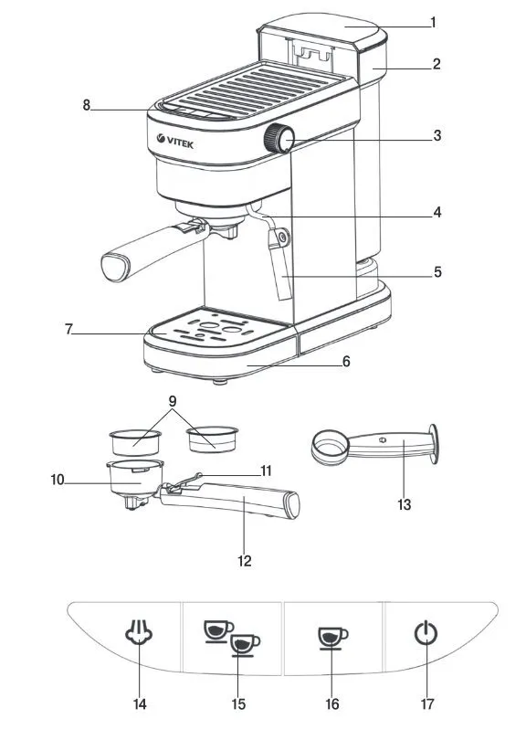 Кофеварка Vitek VT-1509