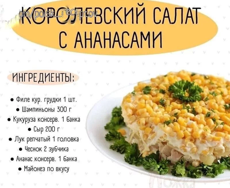 Кулинарная инфографика в рецептах