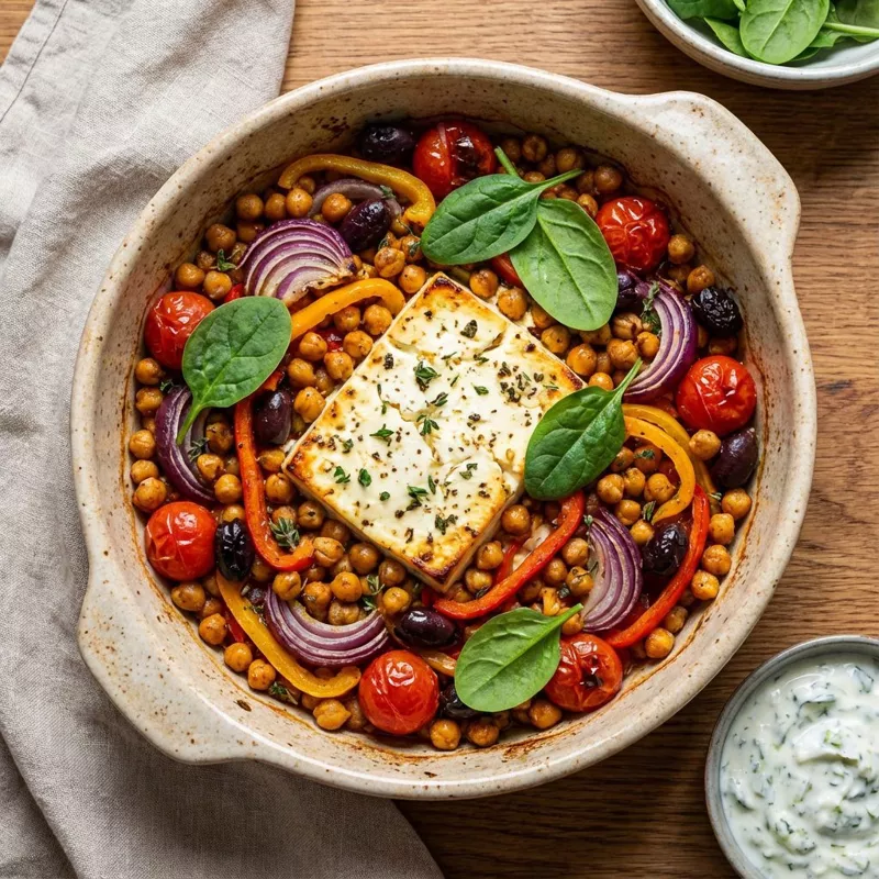 Запечённый нут с фетой для ленивых гурманов (Baked Feta Chickpeas)