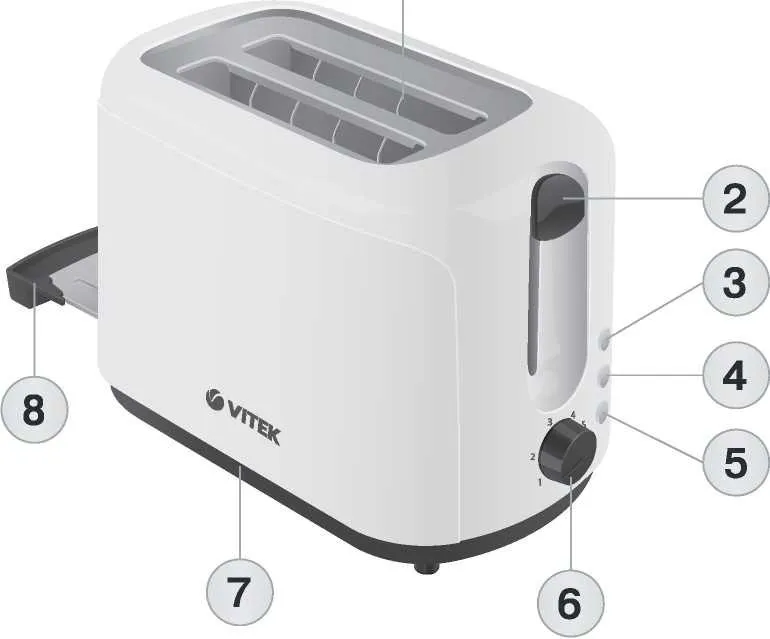 Тостер Vitek VT-1578 BW