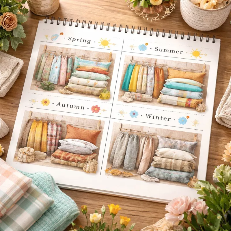 Сезонная смена текстиля: ротация штор и пледов