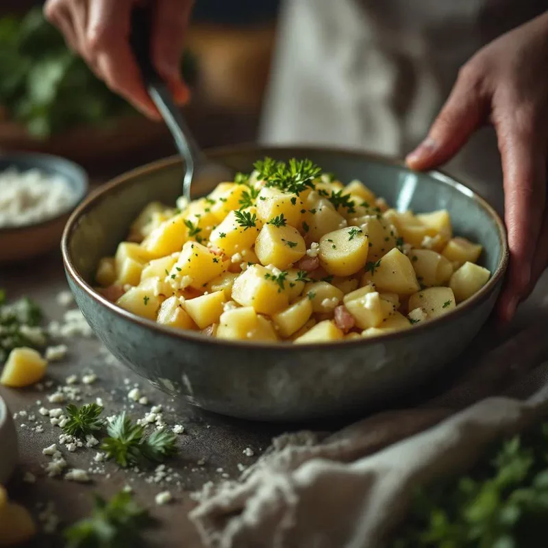 Классический чешский рождественский картофельный салат (Вramborovy; salat).