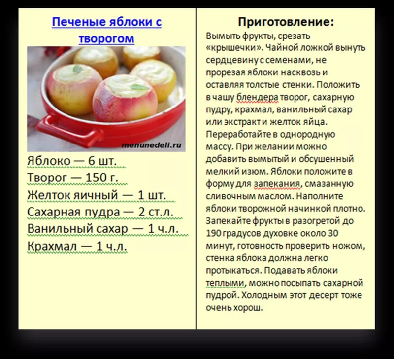 Кулинарная инфографика в рецептах