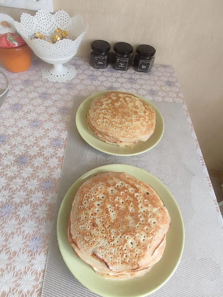 Блины заварные на кефире и молоке