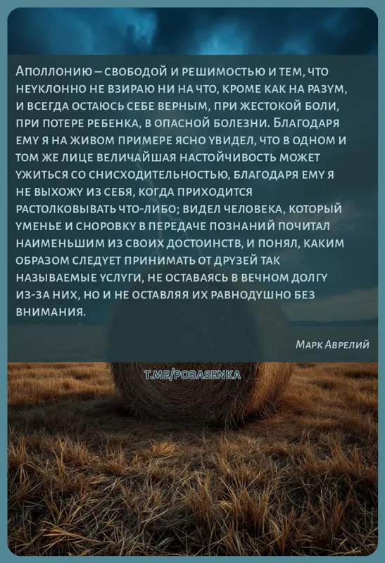 «Аполлонию свободой и решимостью и тем, что неуклонно не взираю ни на что, кроме как на разум, и всегда остаюсь себе верным,...» height="550" width="550"
