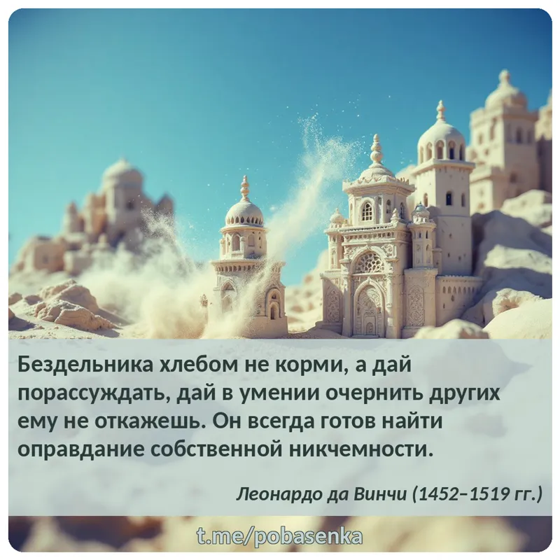 «Бездельника хлебом не корми, а дай порассуждать, дай в умении очернить других ему не откажешь. Он всегда готов найти...» height="550" width="550"