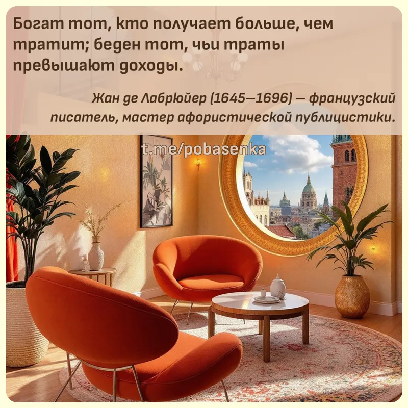 «Богат тот, кто получает больше, чем тратит; беден тот, чьи траты превышают...» height="550" width="550"