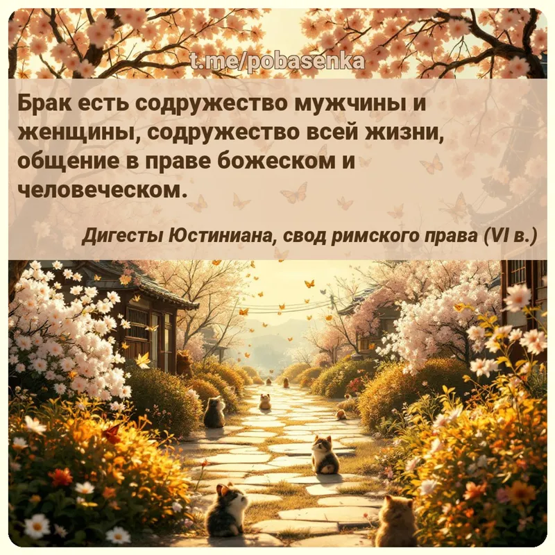 «Брак есть содружество мужчины и женщины, содружество всей жизни, общение в праве божеском и...» height="550" width="550"