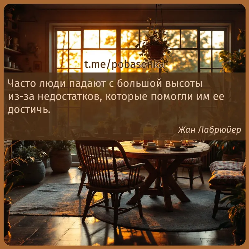 «Часто люди падают с большой высоты из за недостатков, которые помогли им ее...» height="550" width="550"