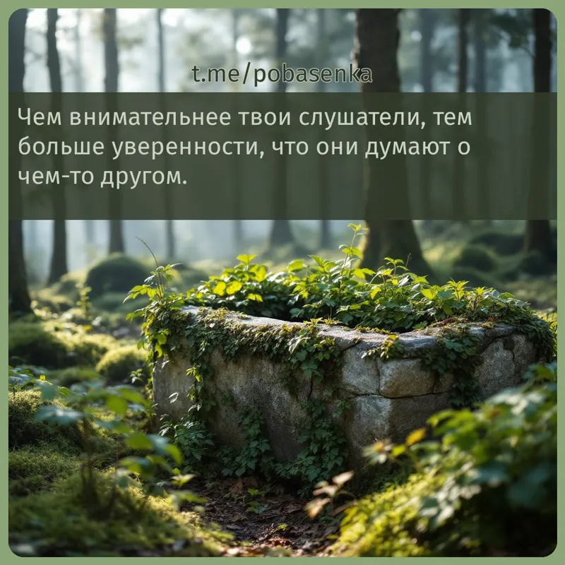 «Чем внимательнее твои слушатели, тем больше уверенности, что они думают о чем то...» height="550" width="550"