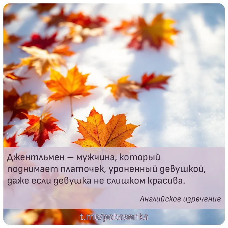 «Джентльмен мужчина, который поднимает платочек, уроненный девушкой, даже если девушка не слишком...» height="550" width="550"
