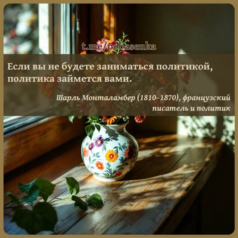 «Если вы не будете заниматься политикой, политика займется...» height="550" width="550"