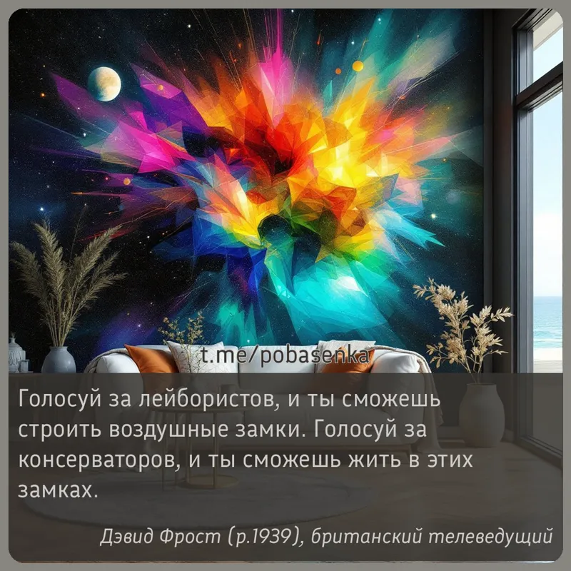 «Голосуй за лейбористов, и ты сможешь строить воздушные замки. Голосуй за консерваторов, и ты сможешь жить в этих...» height="550" width="550"