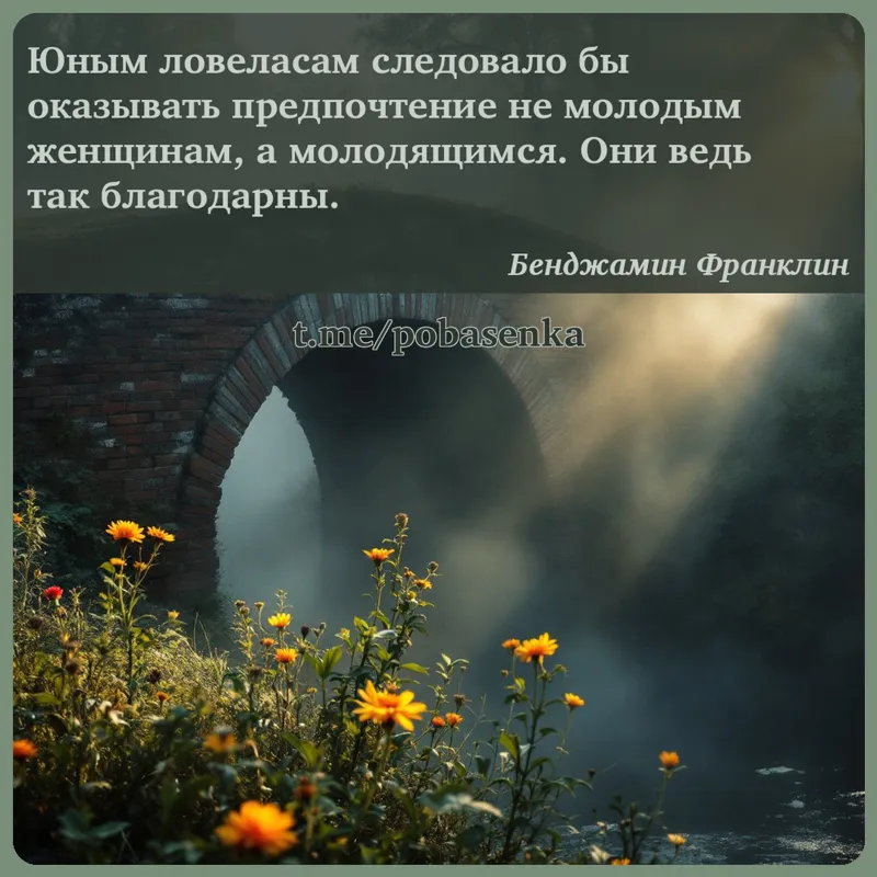 «Юным ловеласам следовало бы оказывать предпочтение не молодым женщинам, а молодящимся. Они ведь так...» height="550" width="550"