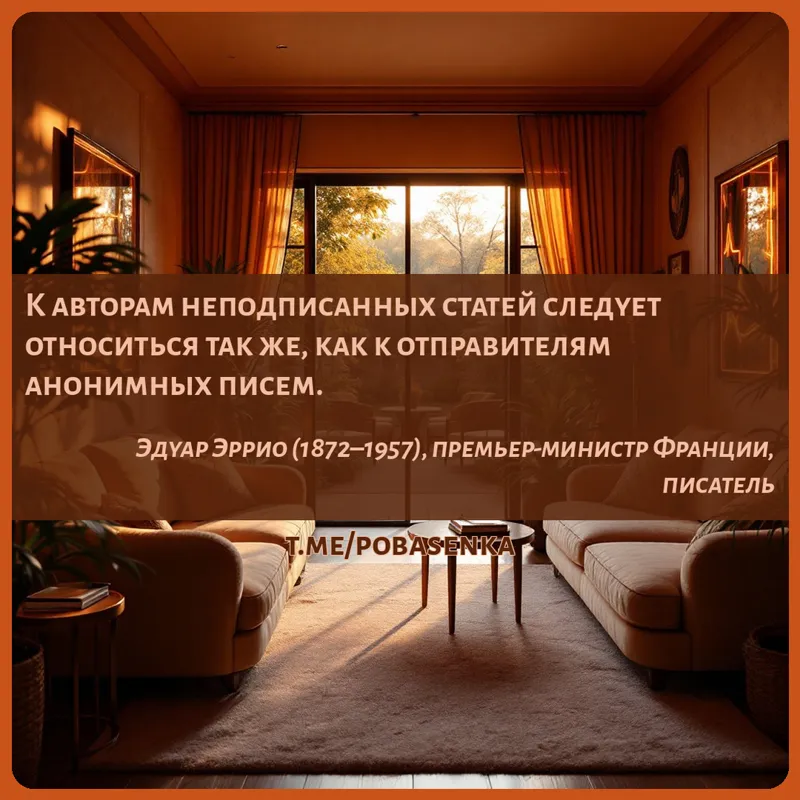 «К авторам неподписанных статей следует относиться так же, как к отправителям анонимных...» height="550" width="550"