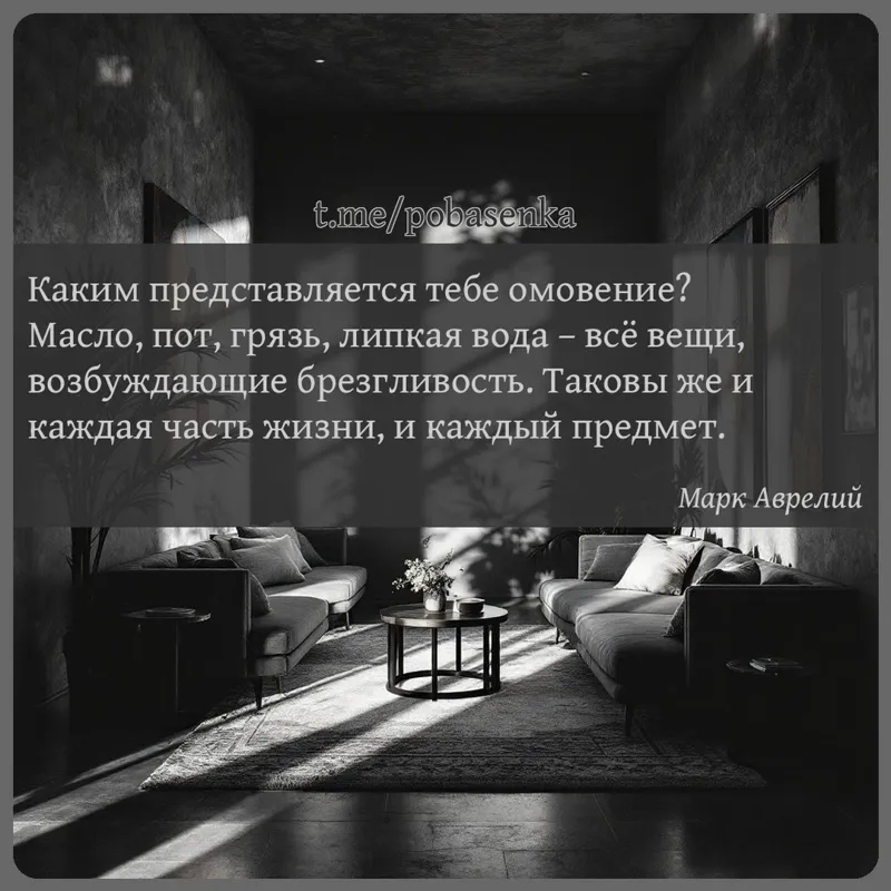 «Каким представляется тебе омовение? Масло, пот, грязь, липкая вода всё вещи, возбуждающие брезгливость. Таковы же и каждая...» height="550" width="550"