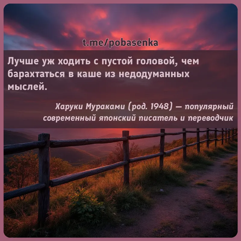 «Лучше уж ходить с пустой головой, чем барахтаться в каше из недодуманных...» height="550" width="550"