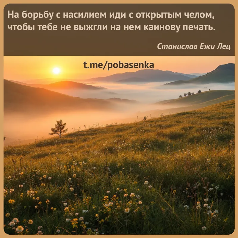 «На борьбу с насилием иди с открытым челом, чтобы тебе не выжгли на нем каинову...» height="550" width="550"