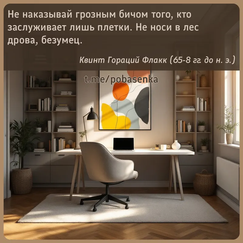 «Не наказывай грозным бичом того, кто заслуживает лишь плетки. Не носи в лес дрова,...» height="550" width="550"