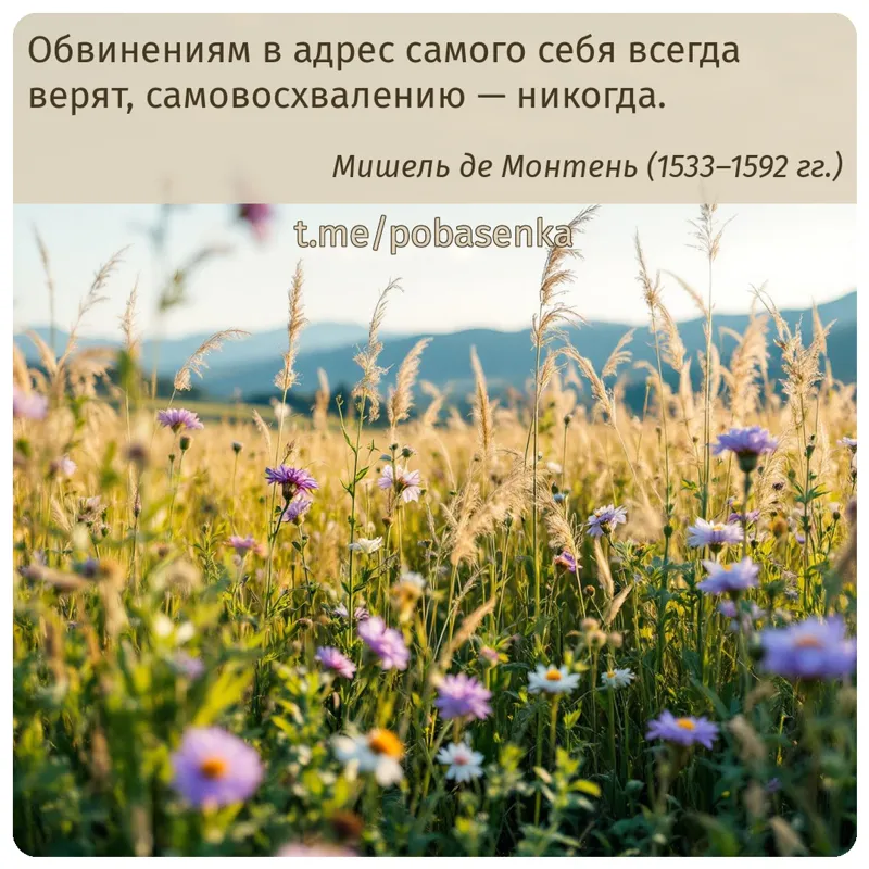 «Обвинениям в адрес самого себя всегда верят, самовосхвалению —...» height="550" width="550"