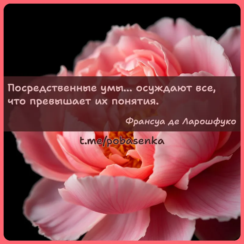 «Посредственные умы осуждают все, что превышает их...» height="550" width="550"