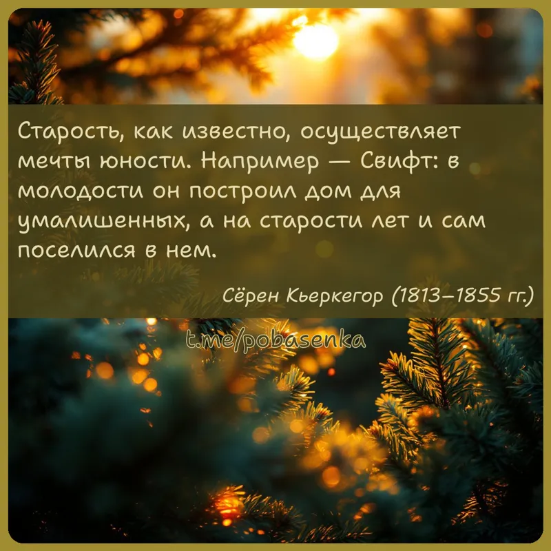 «Старость, как известно, осуществляет мечты юности. Например — Свифт в молодости он построил дом для умалишенных, а на...» height="550" width="550"