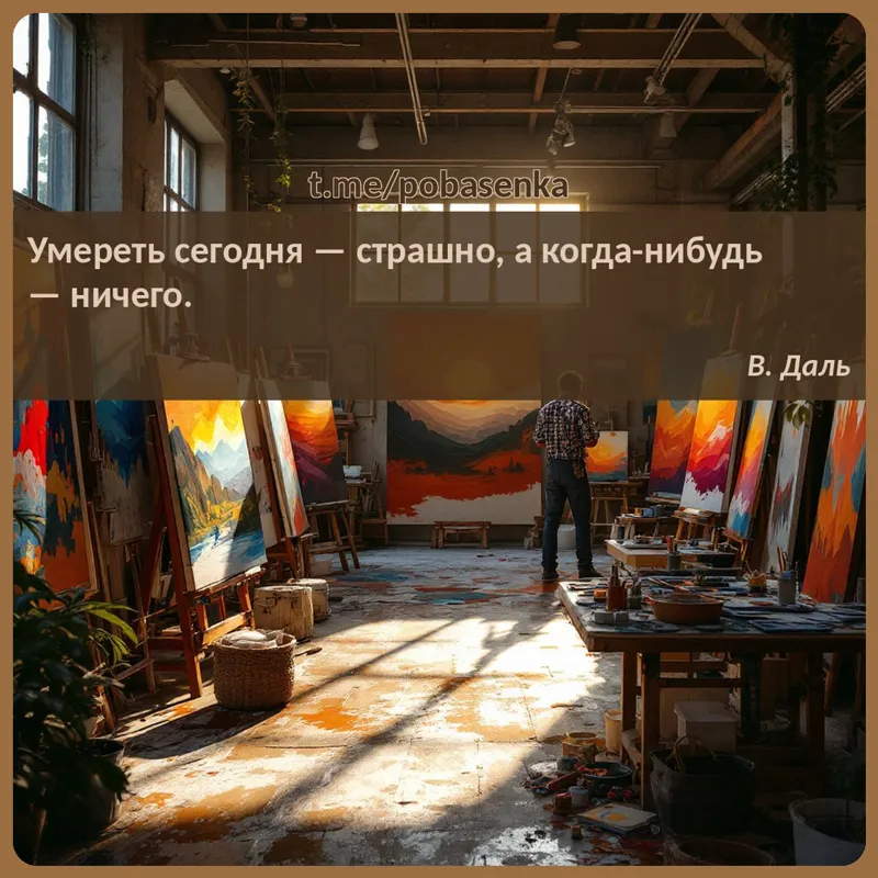 «Умереть сегодня — страшно, а когда нибудь —...» height="550" width="550"