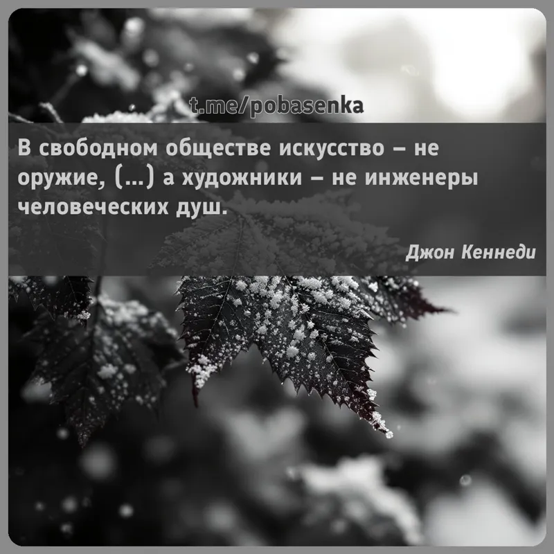 «В свободном обществе искусство не оружие, ( ) а художники не инженеры человеческих...» height="550" width="550"