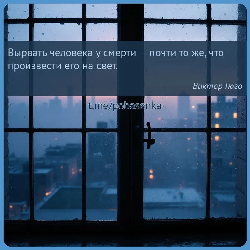 «Вырвать человека у смерти — почти то же, что произвести его на...» height="550" width="550"
