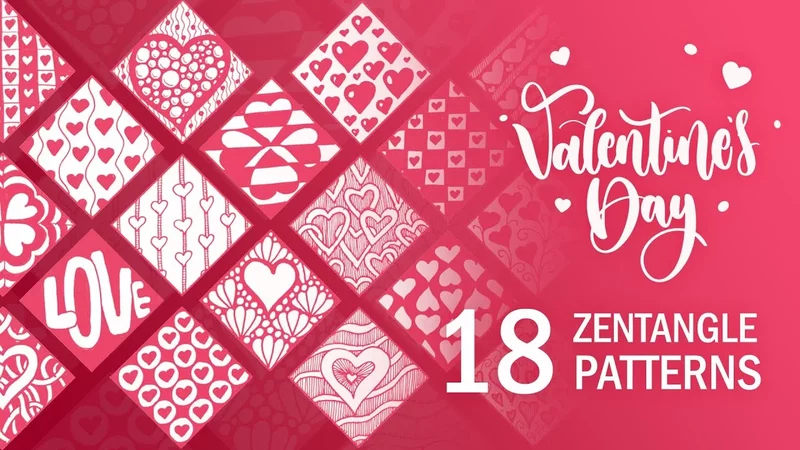 18 zentangle heart patterns step by step for valentine's day
