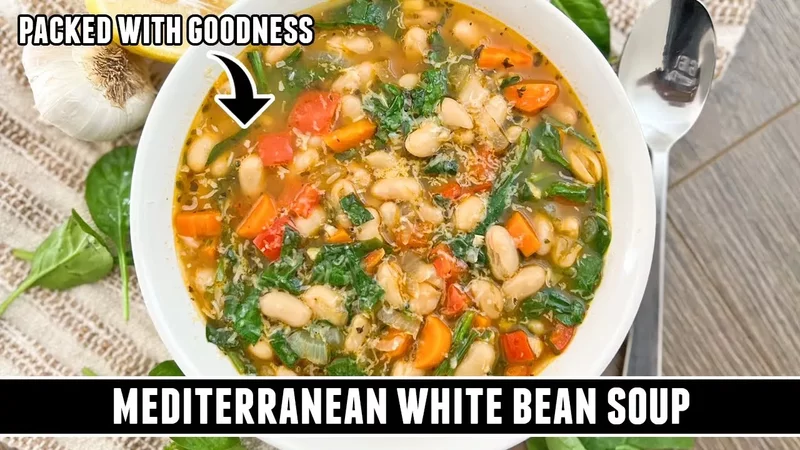 Mediterranean White Bean Soup Heart-Healthy 30 Minute Recipe