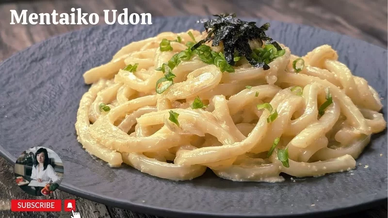 Creamy Mentaiko Udon  Salty Fish Roe Noodles Recipe