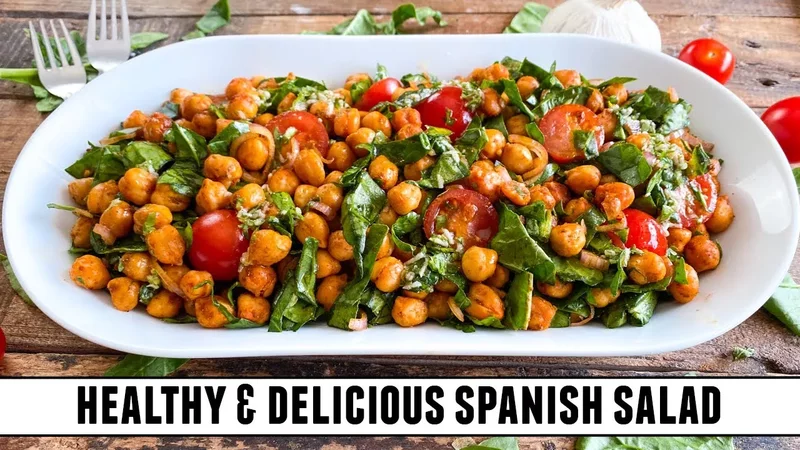 Spinach Salad with Spiced Chickpeas Healthy & Delicious 20 Minute Recipe