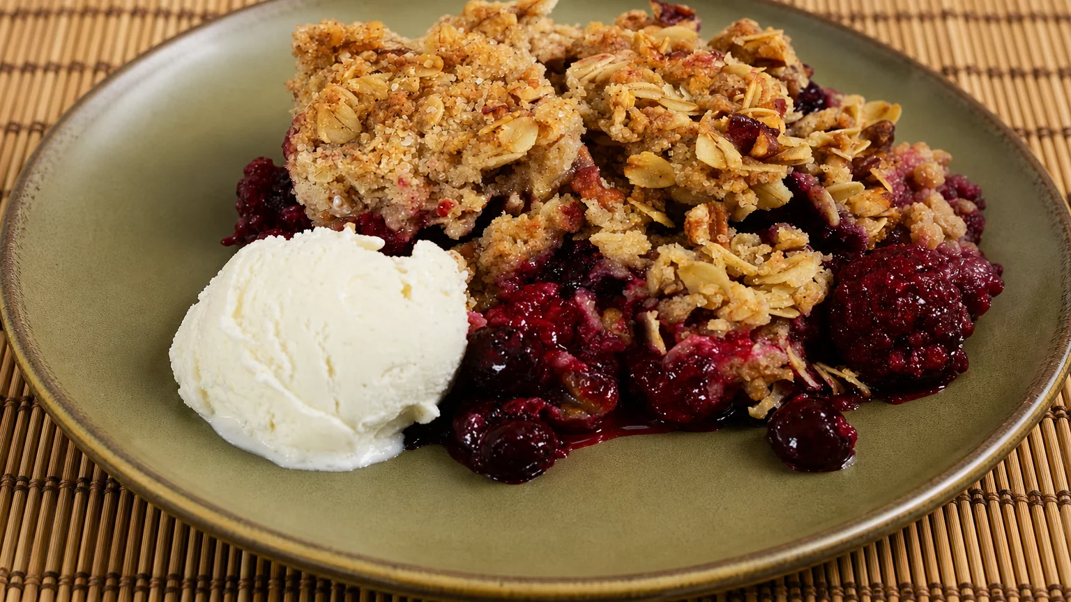 Frozen Berry Crisp Recipe Demonstration - Joyofbaking.com