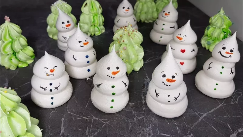 Простой Новогодний десерт  Как сушить безе чтоб оно не потрескалось