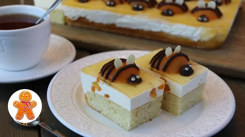 Пирог "Абрикосовые Пчёлки"  "Apricot Bees" Cake (English Subtitles)