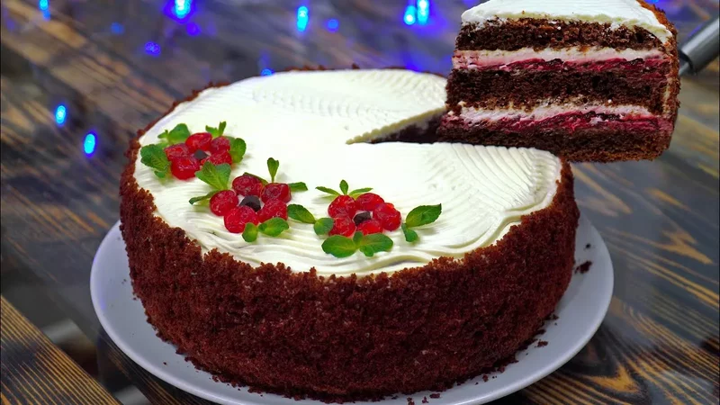Торт ВИШНЯ в ШОКОЛАДЕ  Бюджетный Торт с Богатым Вкусом  Кулинарим с Таней