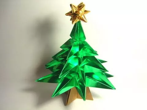 Origami Christmas Tree (NO glue!)