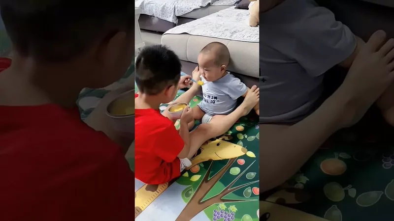 I worry about feeding this kid every day. His brother said he would feed him today #funny