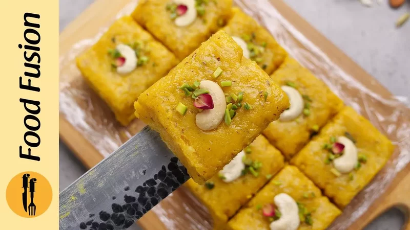 Mango Coconut Fudge Barfi Recipe by Food Fusion