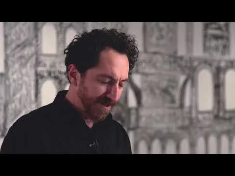 Artist Kevork Mourad demonstrates his monotype printing technique