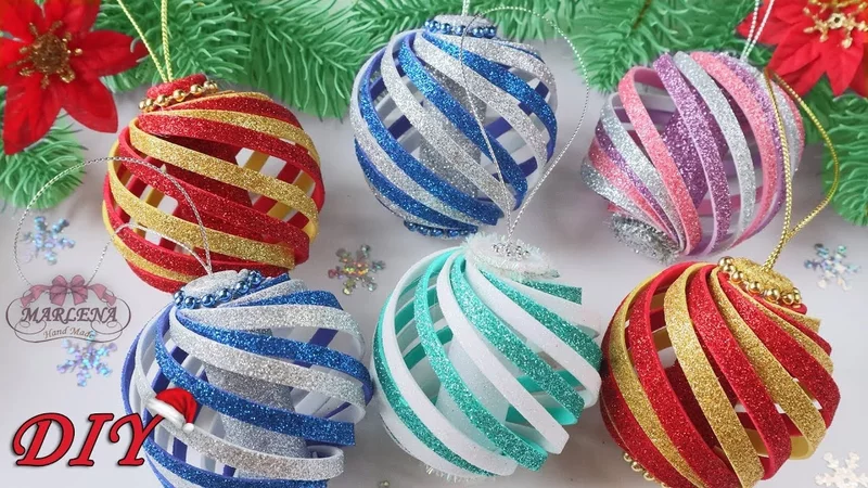  НОВОГОДНИЕ ИГРУШКИ НА ЁЛКУ  из фоамирана/Christmas Ornaments