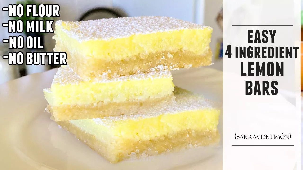 4 Ingredient LEMON BARS Easy to Make Naturally Gluten Free