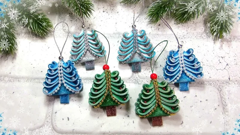 Красивые елочные игрушки своими руками  Новогодние поделки   Amazing christmas ornaments diycraft