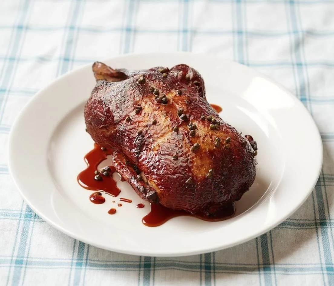 Alex Guarnaschelli's Whole Duck with Green Peppercorn Glaze Alex's Day Off Food Network